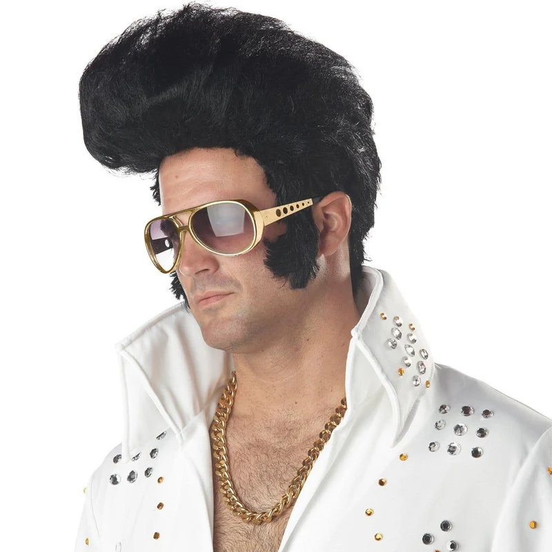 Black rock n' roll wig for men