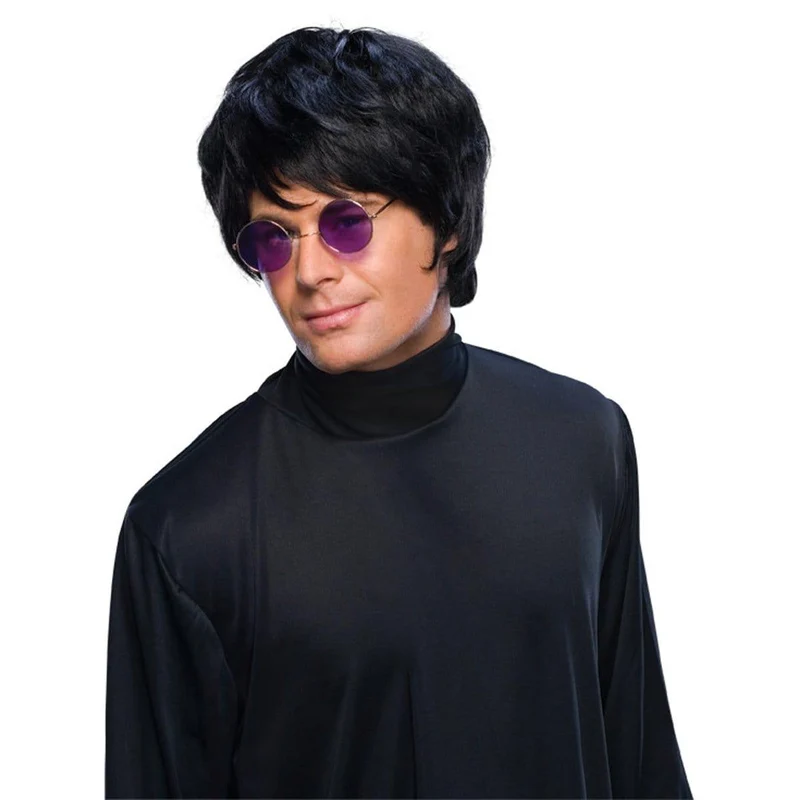 Black pop star wig for men