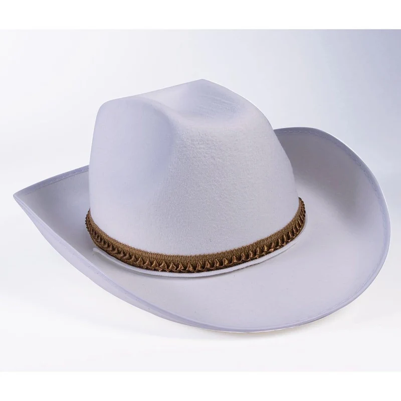 White felt cowboy hat for adults