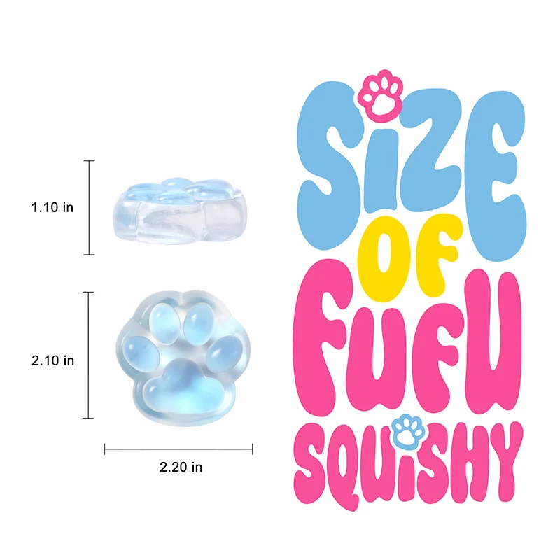 Transparent Blue Cat Paw Taba Squishy