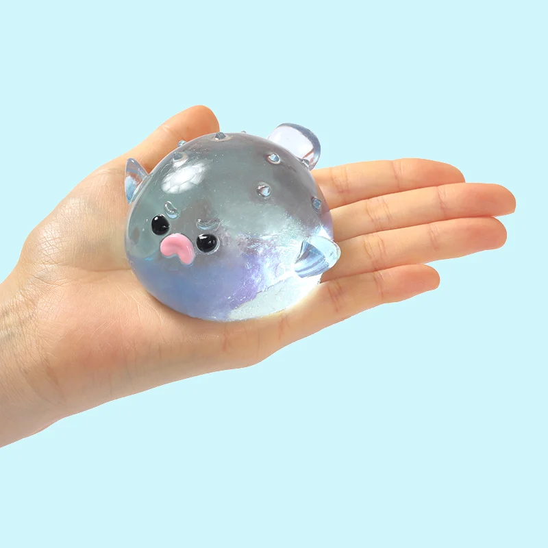 120g Crystal Blue Pufferfish Taba Squishy