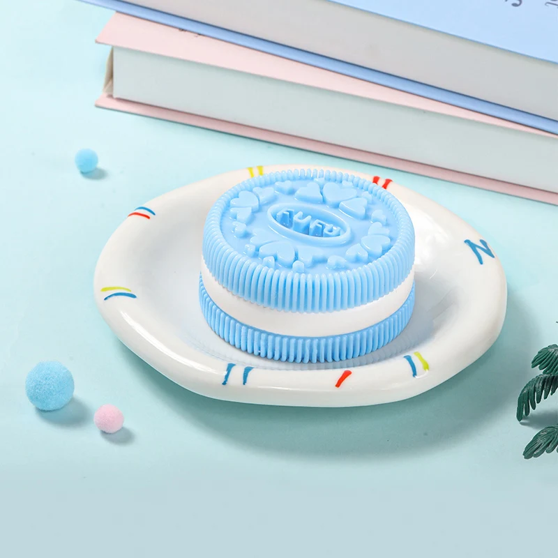 200g Blue Heart FUFU Cookie Taba Squishy
