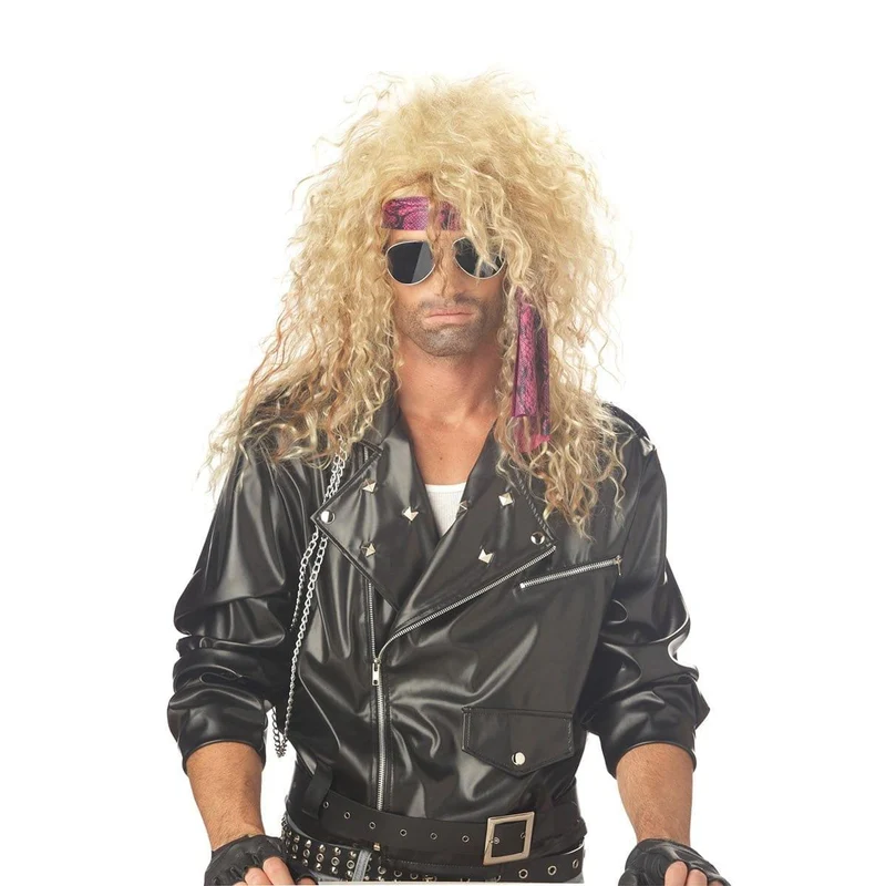 Heavy metal rocker wig for men