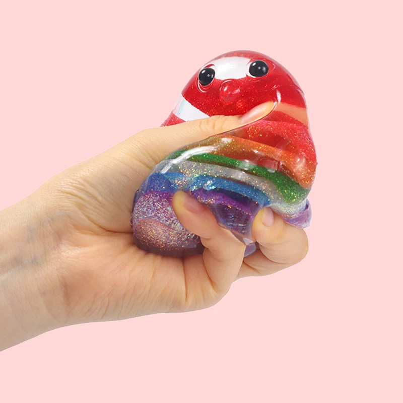 200g Crystal Rainbow Cute Chicken Taba Squishy