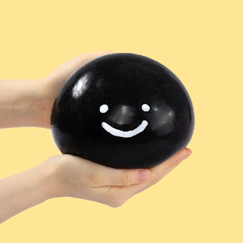 1600g Crystal Black Sparkling Smile Ball Squishy