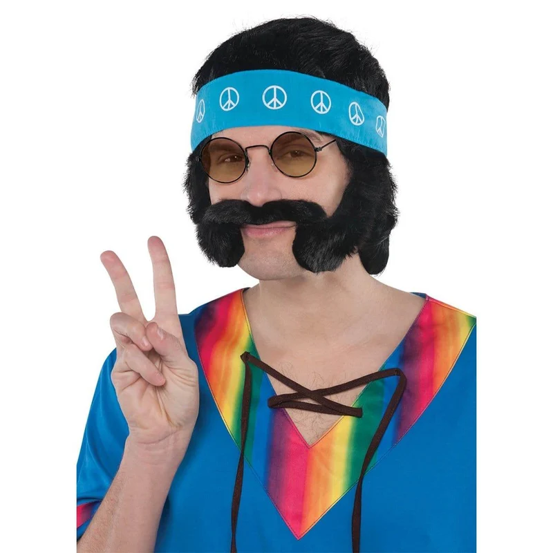 Groovy 60's hippie accessory kit for men