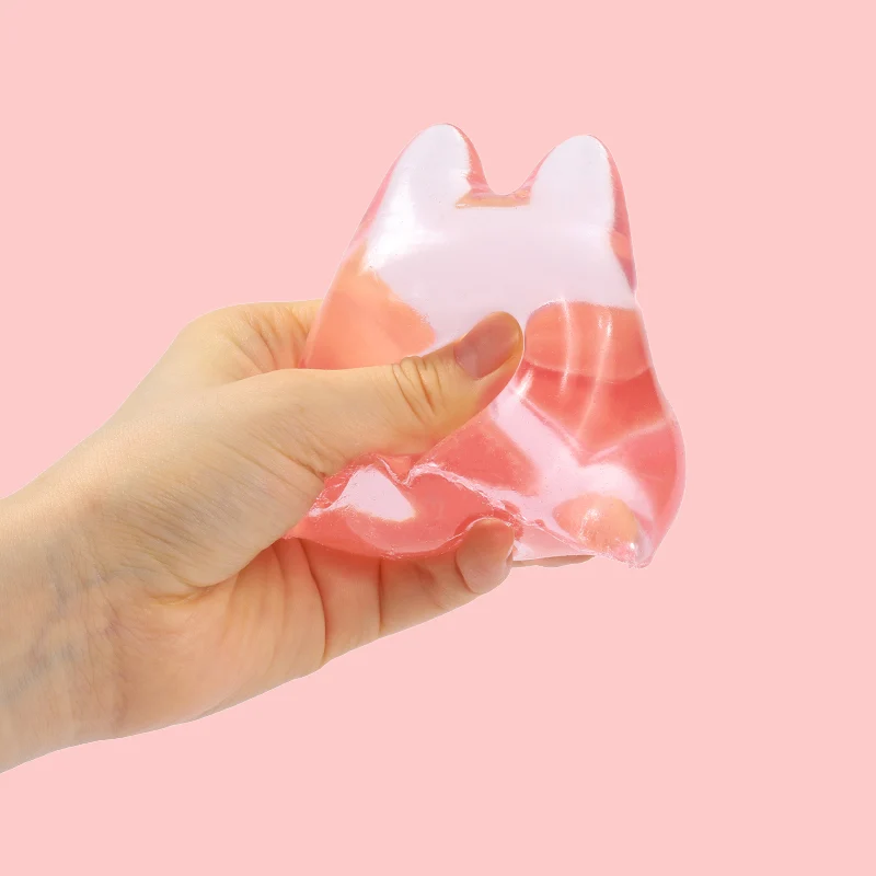 250g Crystal Pink Faceless Bunny Taba Squishy