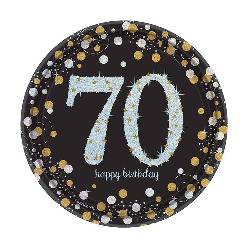 70th Sparkling Celeb - Plates 7 In. 8/pkg