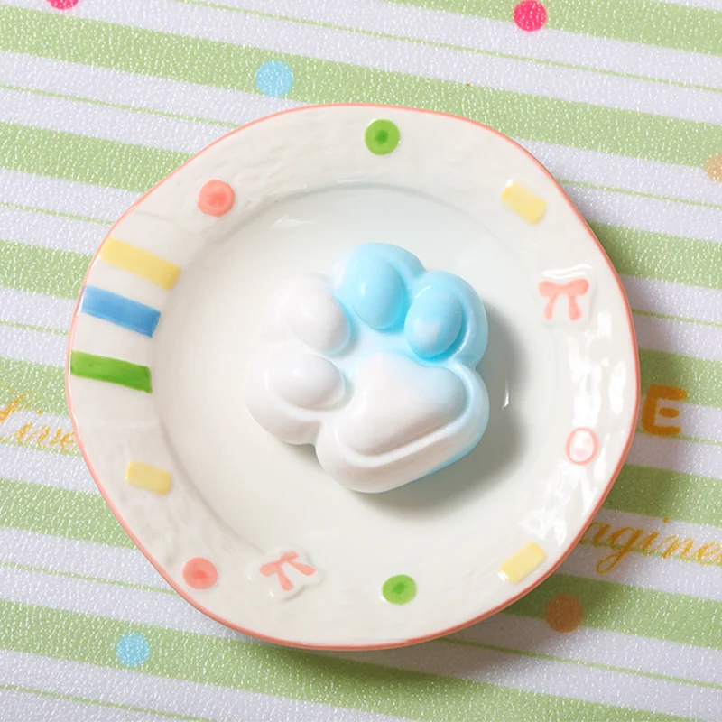 White&Blue Pastel Two-Tone Cat Paw Taba Squishy