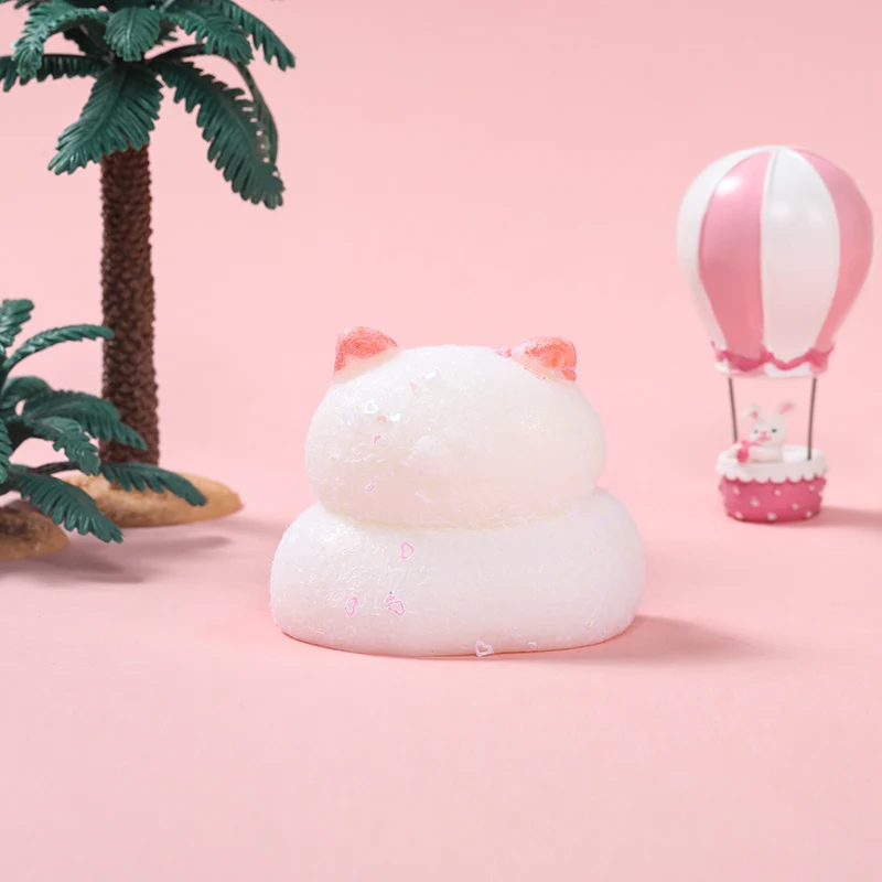 White Pink Fat Cat Squishy