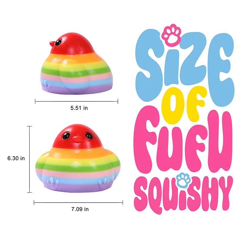 2100g Giant Rainbow Chicken Taba Squishy