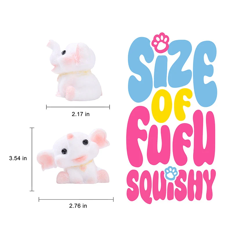 White and Pink Large Elephant Squishy