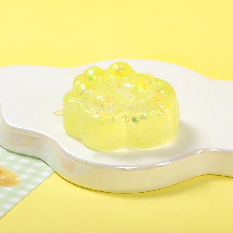 Yellow Slow Rising Cat Paw Squishy