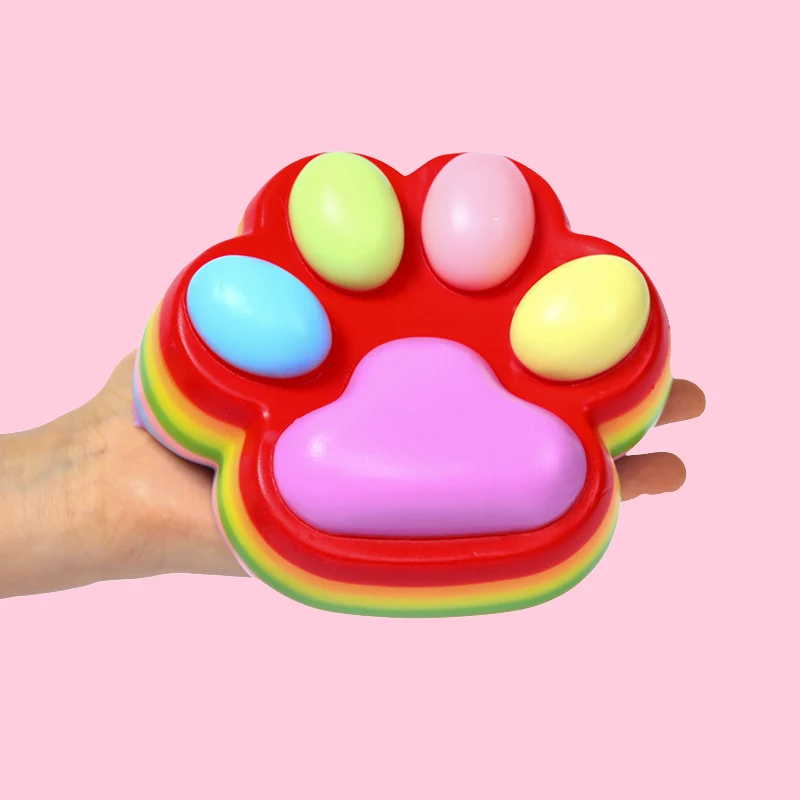 800g Super Large Red Based Multilayer Cat Paw Squishy