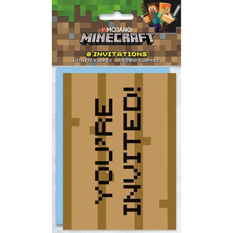 Minecraft invitations, 8 per package