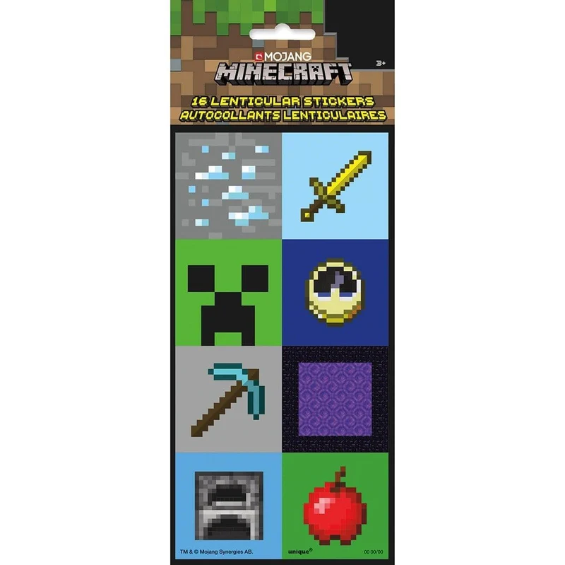 Minecraft stickers, 16 per package