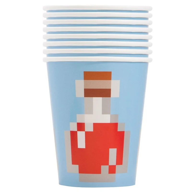 Minecraft paper cups 9 ounces, 8 per package