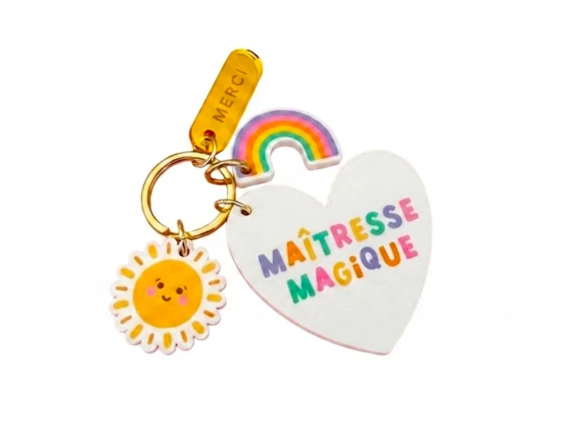 Porte-clé grigri Maîtresse magique - Cadeau de fin d'année - Print Your Love