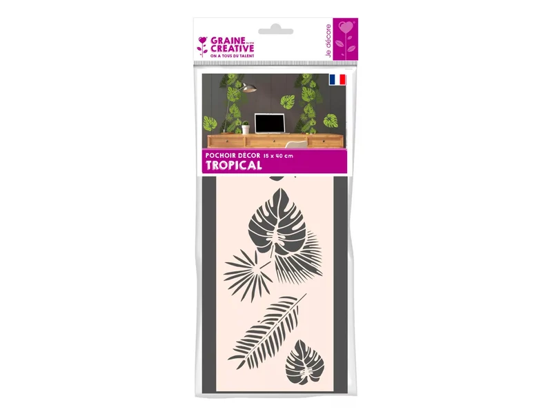 Pochoir Décor Tropical 15 x 40 - Graine Créative