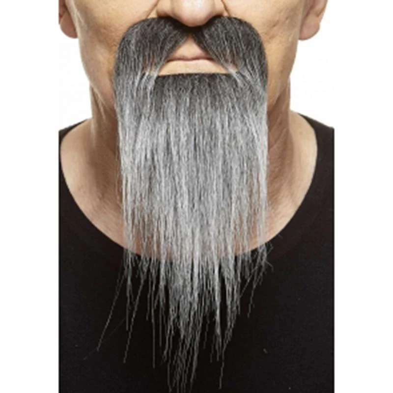 Grey long beard with mustache