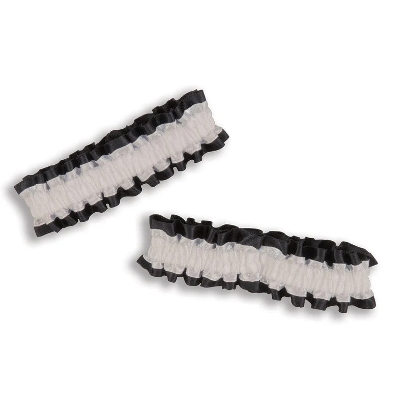 White & black garters & armbands