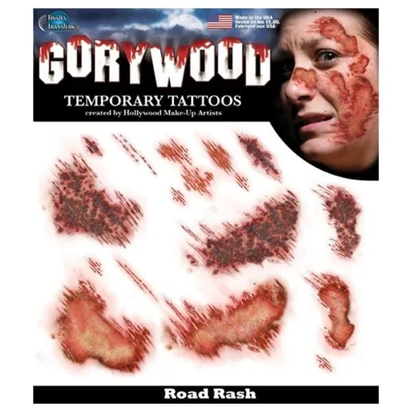 Road rash trauma temporary tattoo