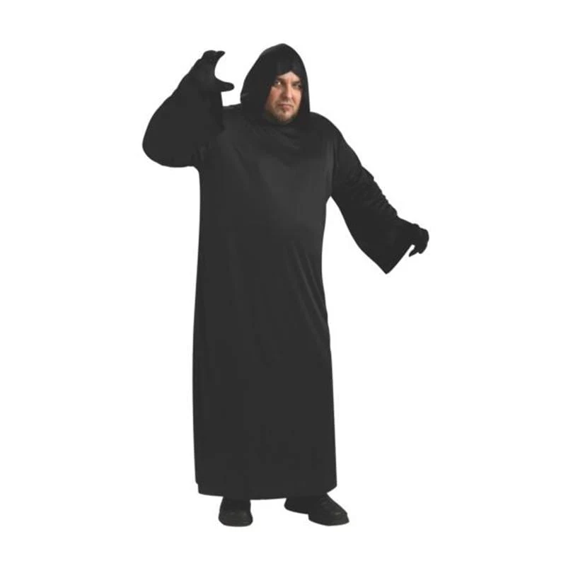 Black Hooded Plus Size Robe for Adults