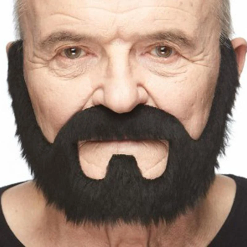 Black mustache with beard