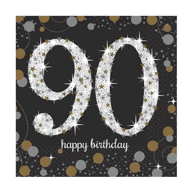 90th Sparkling Celeb - Beverage Napkins 16/pkg