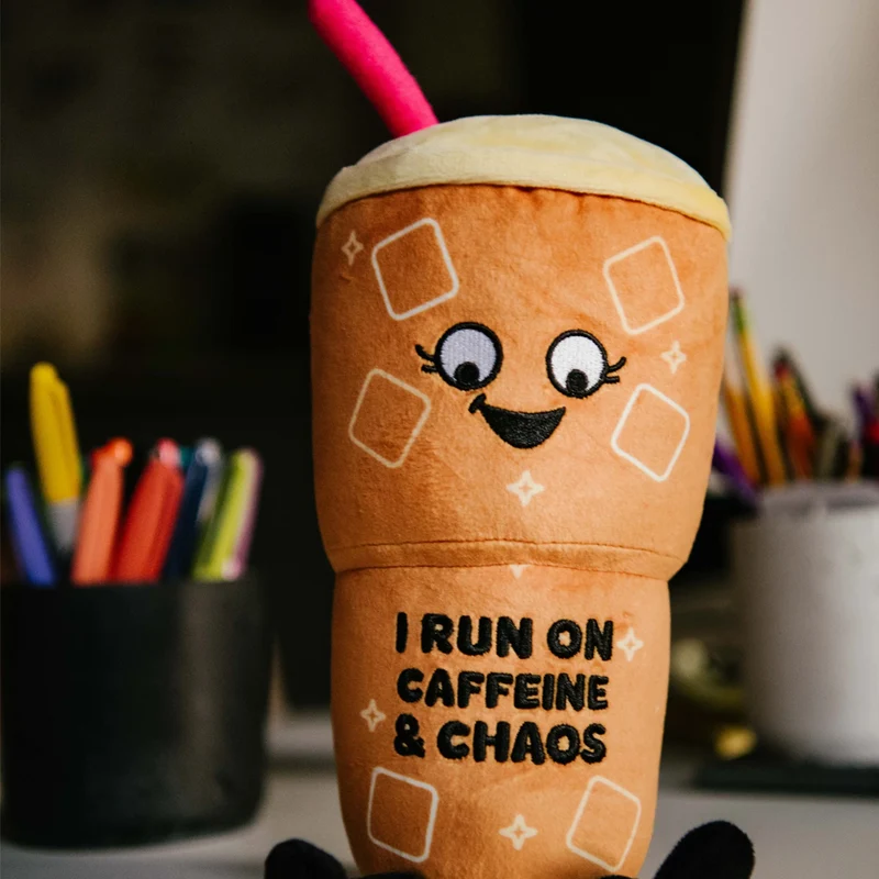 I run on Caffeine & Chaos (Iced Coffee) Plushie