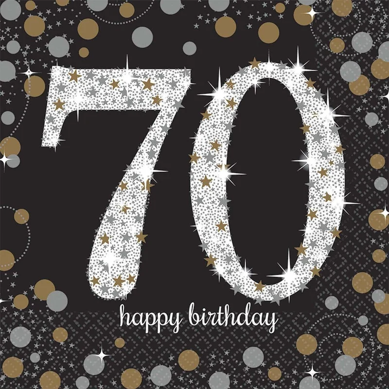 70th Sparkling Celeb - Lunch Napkins 16/pkg