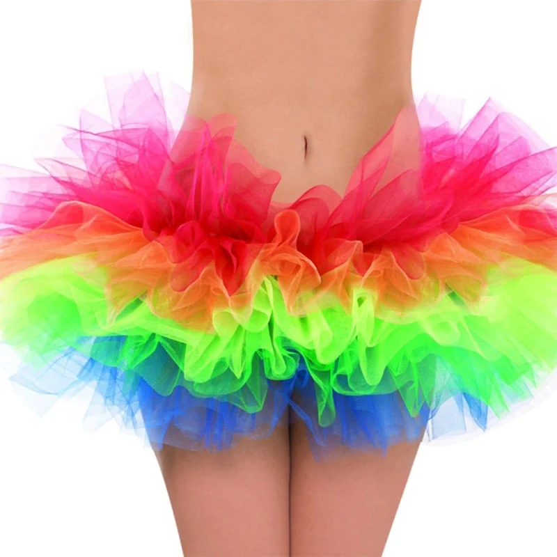 Neon rainbow tutu for women