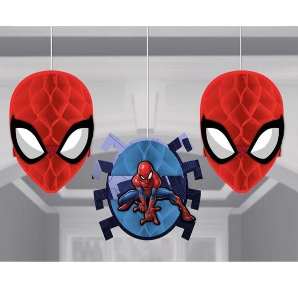 Spider-Man honeycomb decorations, 3 per package