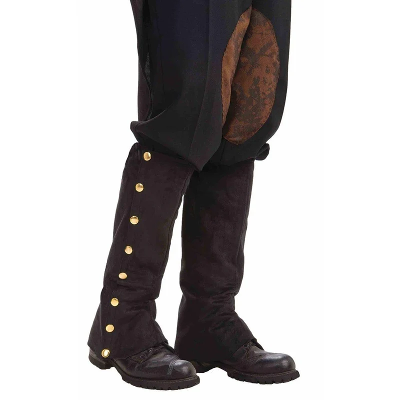 Black steampunk suede spats