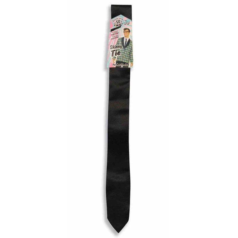 50's black skinny tie