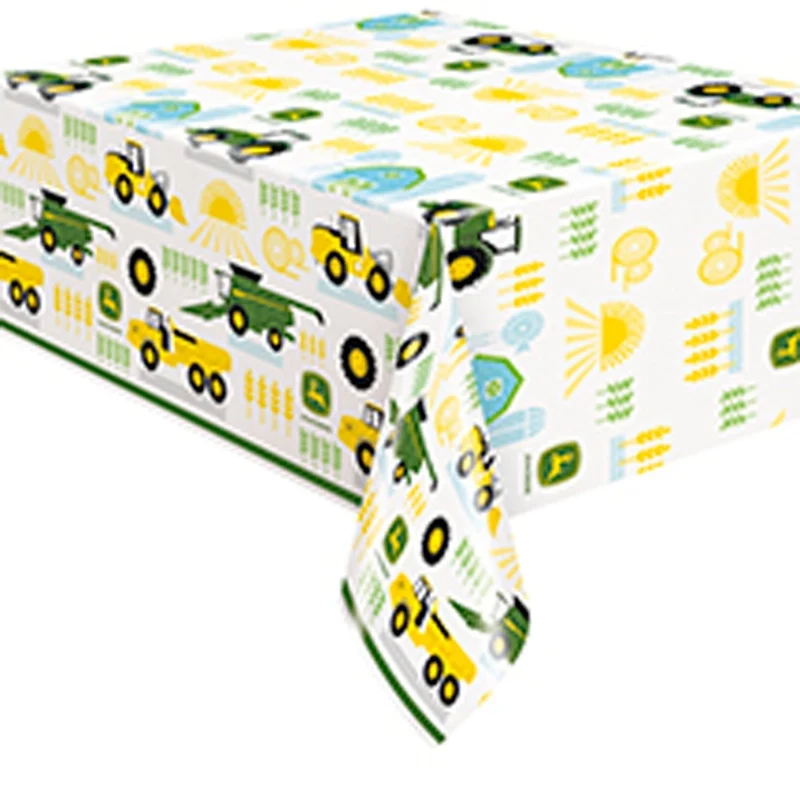 John Deere Birthday Party Rectangular Plastic Table Cover, 54 x 84 Inches, 1 Count