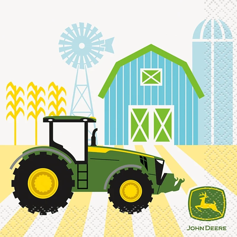 John Deere Birthday Party Small Beverage Napkins, 16 Count