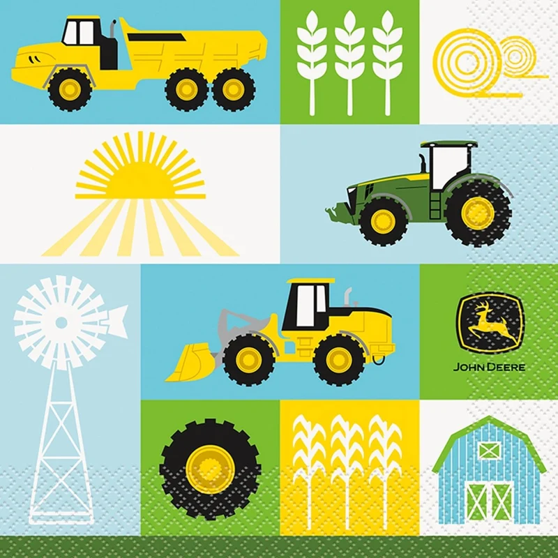 John Deere Birthday Party Large Lunch Napkins, 16 Count