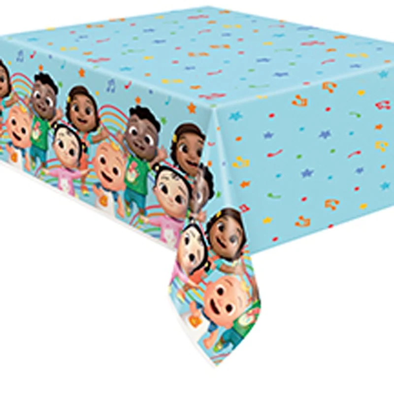Cocomelon Birthday Party Rectangular Plastic Table Cover, 54 x 84 Inches, 1 Count