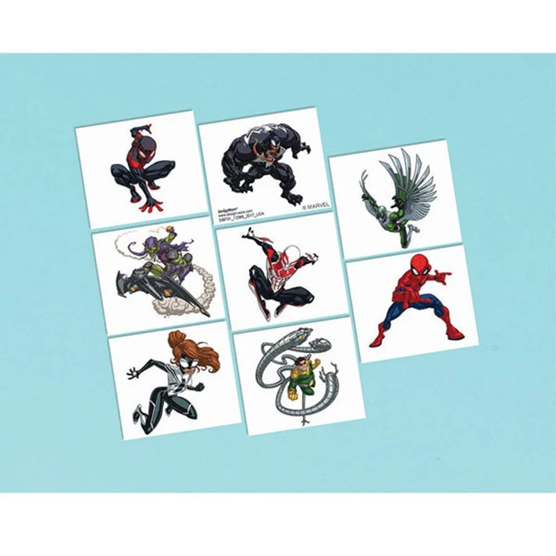 Spider-Man temporary tattoos, 8 per package