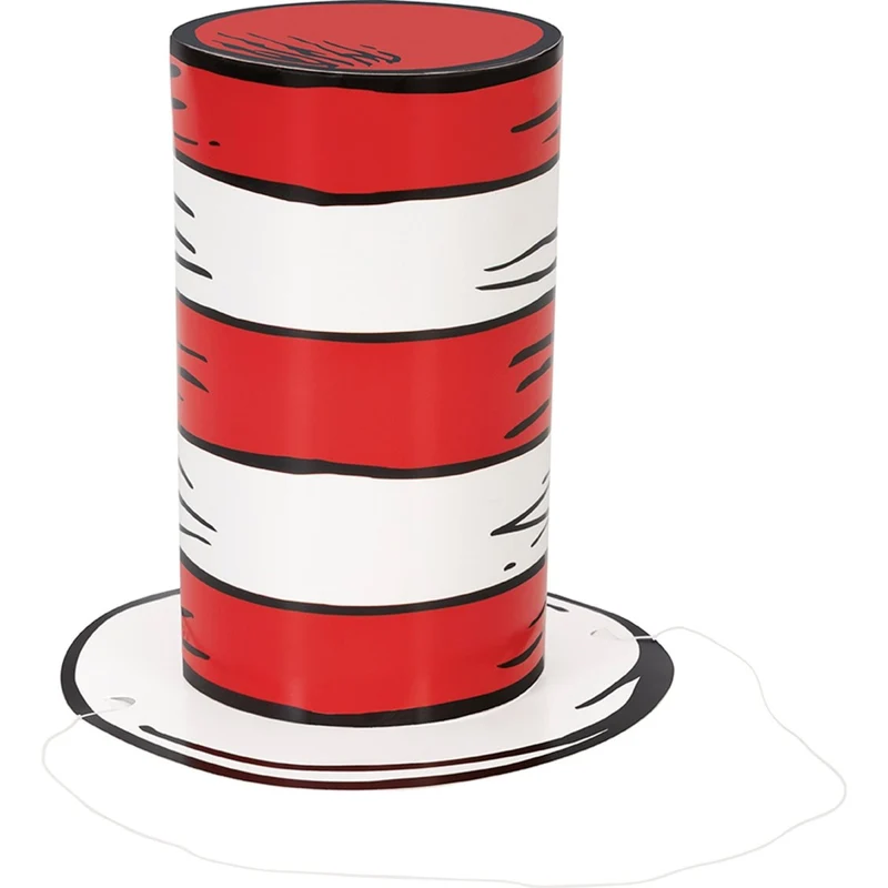 Cat In the Hat Birthday Party Paper Hats, 4 Count