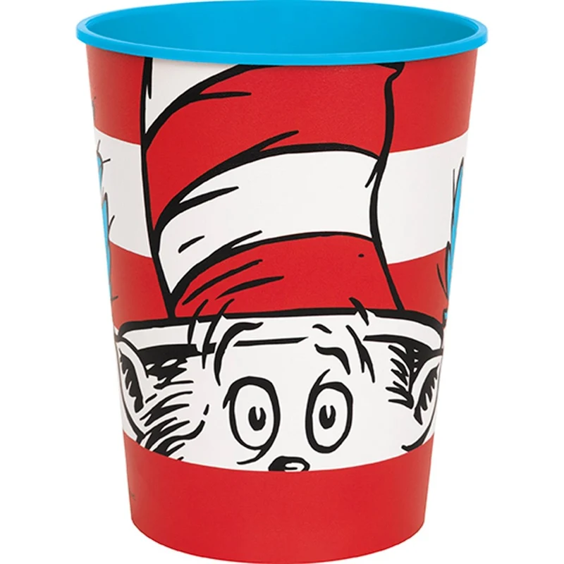 Cat In the Hat Birthday Party Plastic Favour Cup, 16 Oz, 1 Count