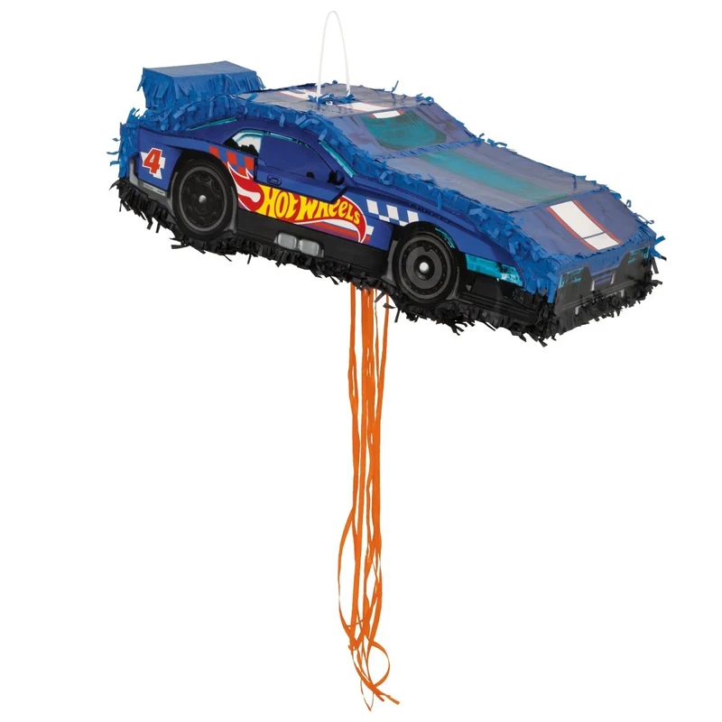 Hot Wheels Birthday Party 3D Car Pull Piñata, 1 Count