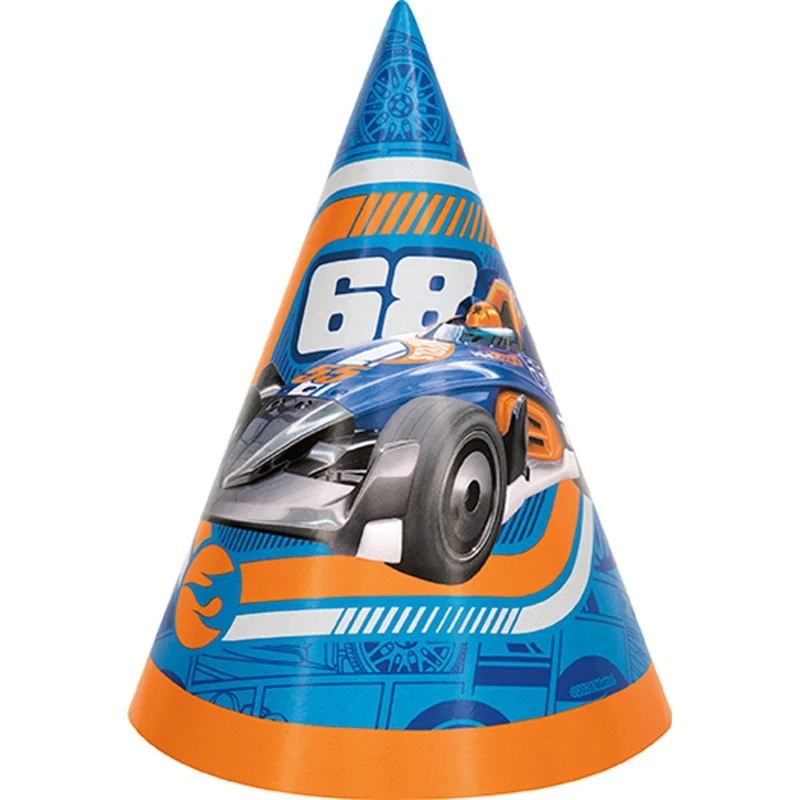 Hot Wheels Birthday Party Hats, 8 Count