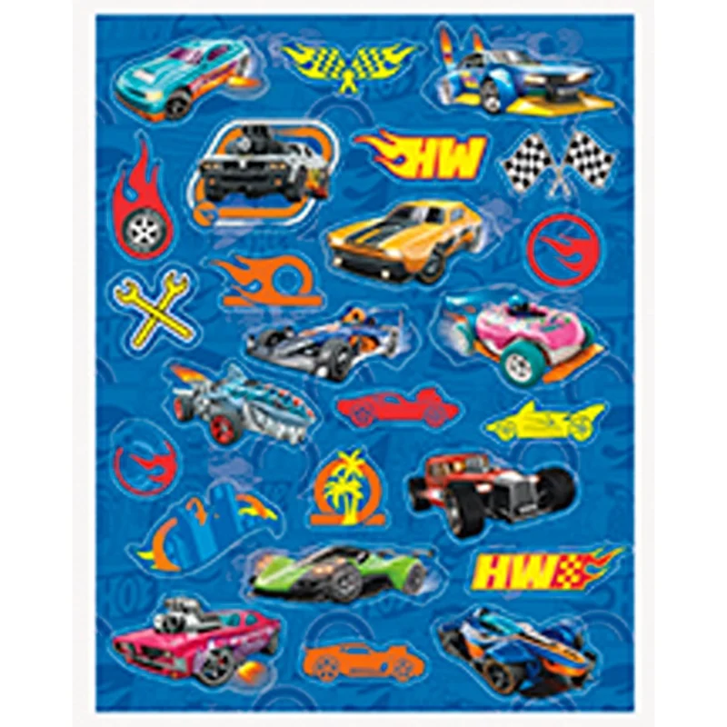 Hot Wheels Birthday Party Sticker Sheets, 100 Stickers, 4 Count