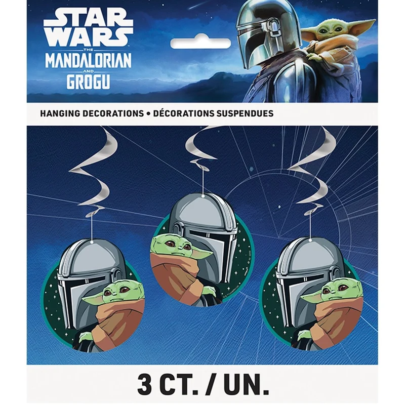 Star Wars: The Mandalorian and Grogu Birthday Spiral Hanging Decorations, 26 Inches, 3 Count