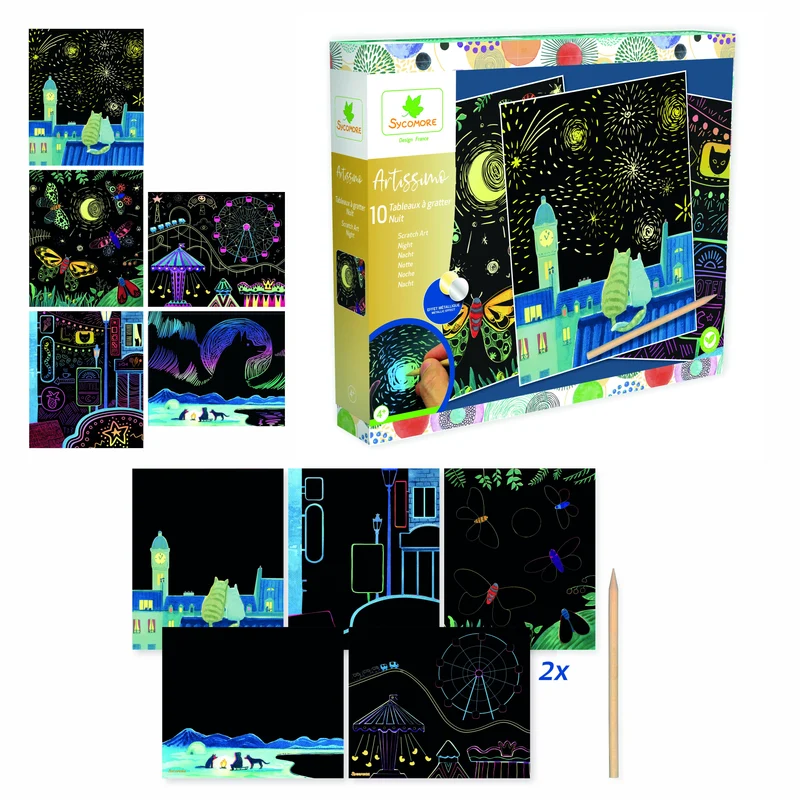 Tableau à gratter nuit