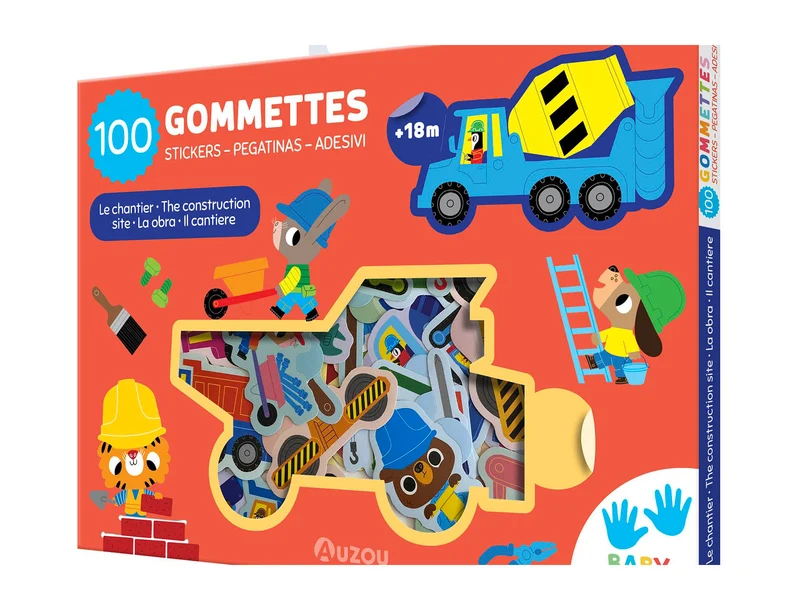 Pochette de 100 gommettes - Le Chantier - Auzou