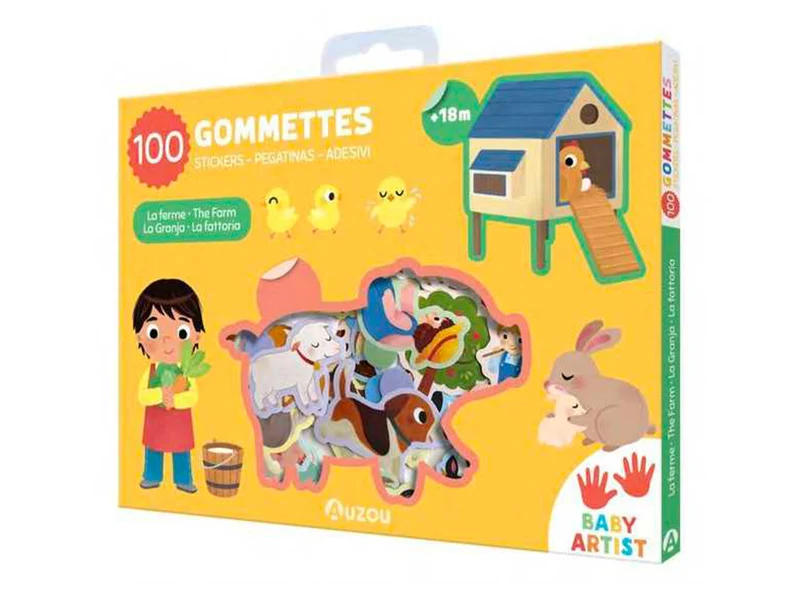 Pochette de 100 gommettes - La Ferme - Auzou