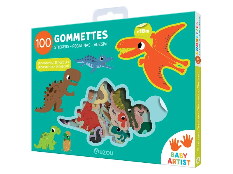 Pochette de 100 gommettes - Dinosaures - Auzou